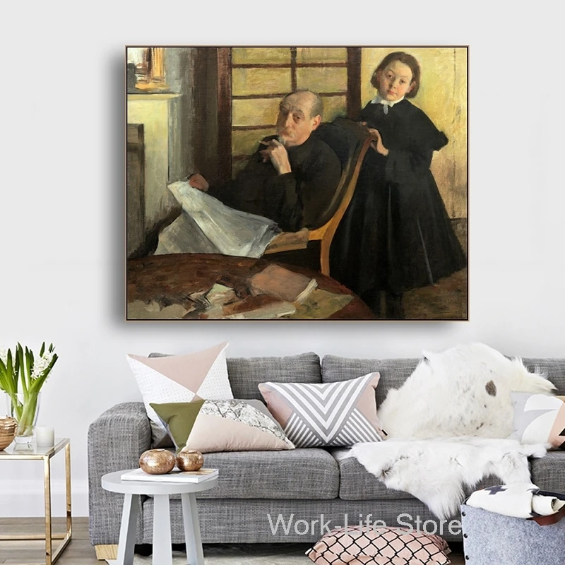Degas и его племянница Эдгара дегаса Картина на холсте плакаты принты домашний