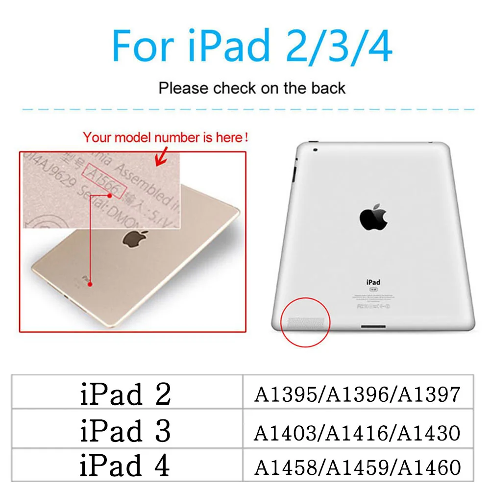 Funda  iPad 2 3 4,   Apple iPad 9, 7,  - 2- 3- 4-   iPad2 iPad3 iPad4, -