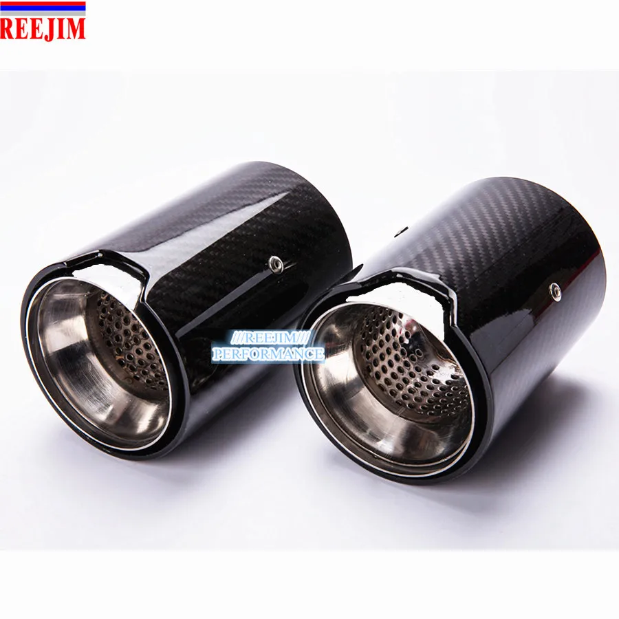 Наконечник для выхлопной трубы из натурального углеродного волокна 2 шт. BMW M