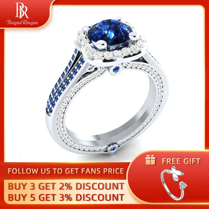 Женское кольцо с цирконом Bague Ringen ювелирное изделие из серебра 925 пробы диаметром
