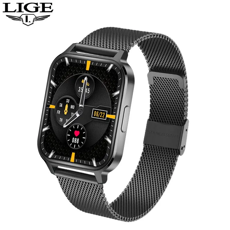 

Smart Watch 1.7 Full Screen Touch Alarm Clock Watch Blood Pressure Heart Rate Waterproof Dive Fitness Smart Watches Mens 2020