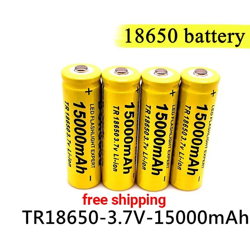 

New 3.7V 15000 MAh 18650 Lithium Ion Batteries Rechargeable Battery for LED Flashlight/Electronics