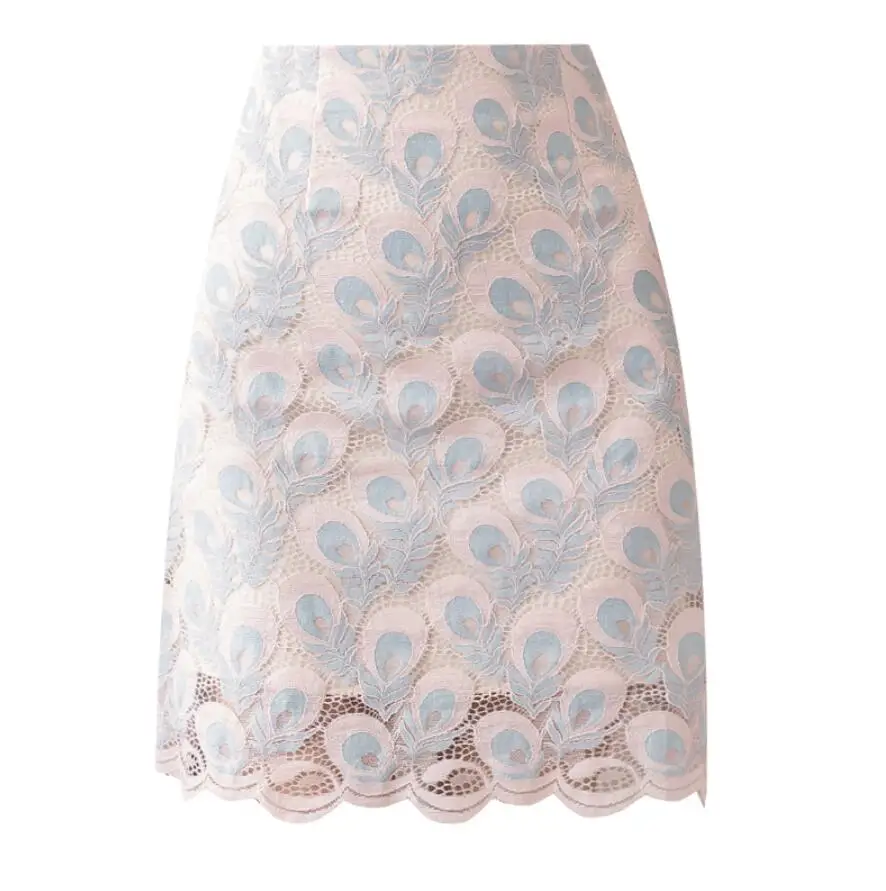 

Fashion Lace Bag Hip A-Line Skirt Spring Summer women High Waist Hollow Out Crochet Mesh Lace Skirts s476