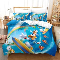 blue disney donald duck summer surfing print bedding set single twin double queen king size bed linen duvet cover set pillowcase