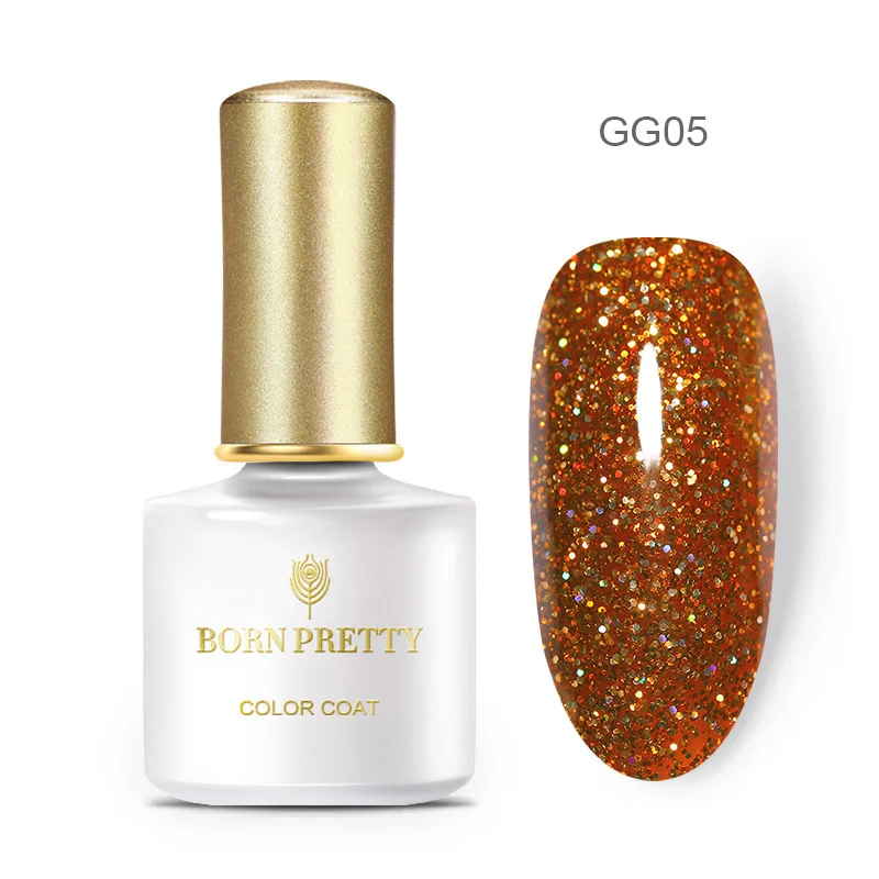 GG05 Born pretty, голографическая Лазерная лака для ногтей, Гель-лак с блестками, впитывающий УФ Гель-лак для ногтей, красочный лак для ногтей, маникюрный дизайн, сделай сам, 6 мл - Цвет: GG05