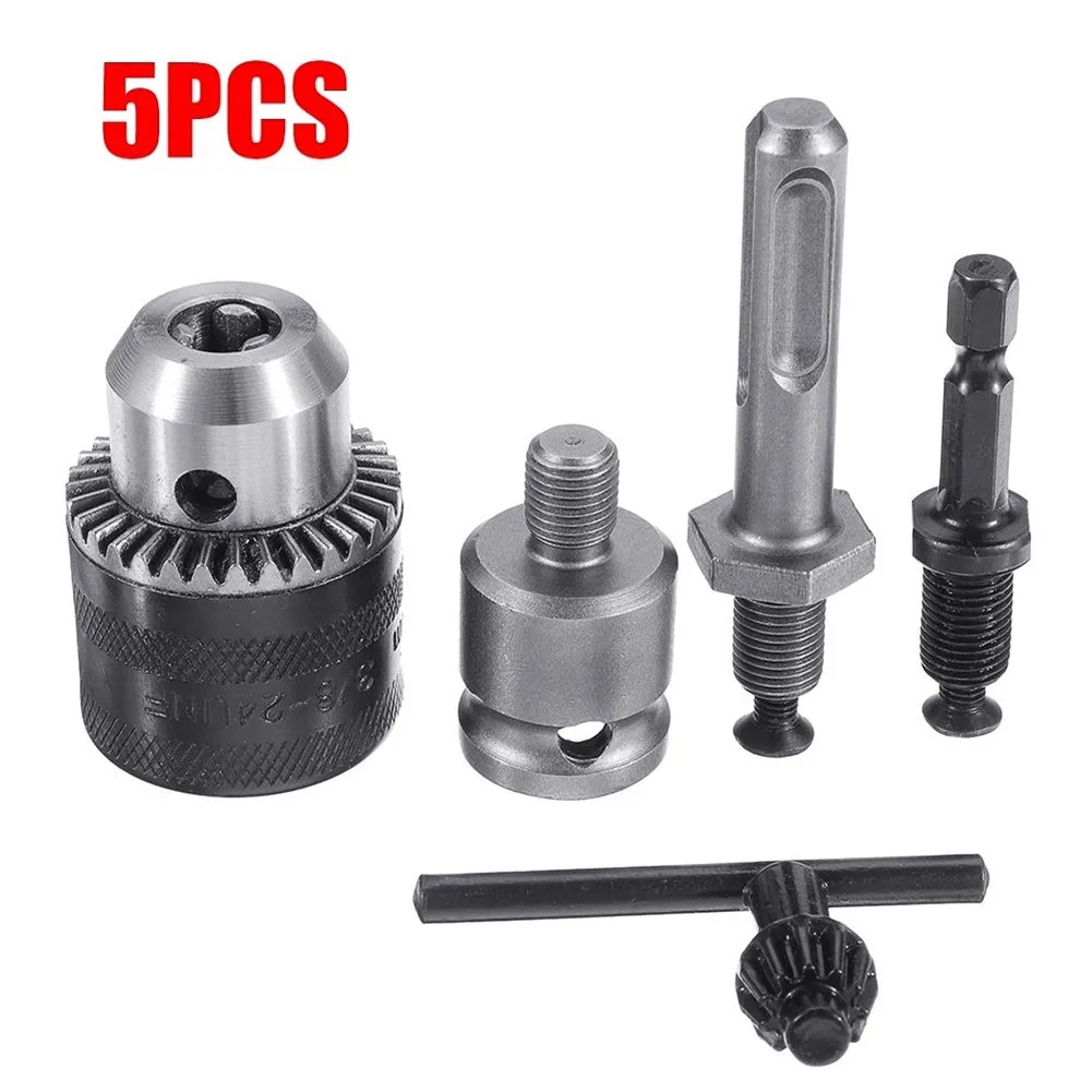 

5pcs 1.5-10mm 3/8-24UNF Drill Chuck Set Changed Impact Wrench Into Eletric Drill Quick Chuck For Mini Tools Copper Drill Folder
