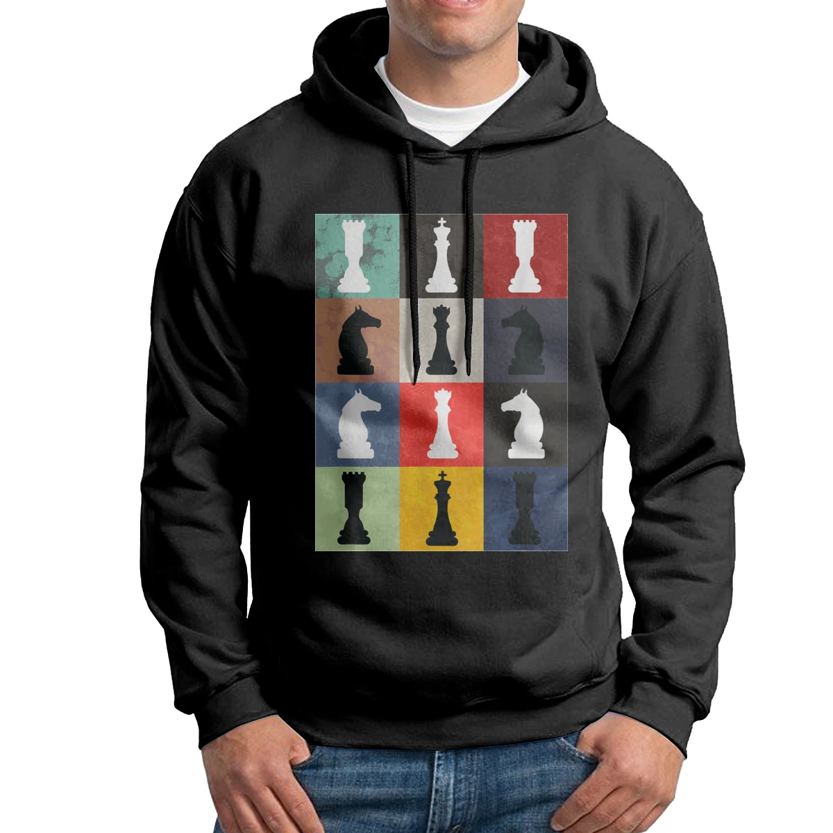 

Retro Chess Perfect Gift For Chess Players Men Hooded Sweatshirt Casual 100% Cotton Hoodie Normal Hoodie Shirt