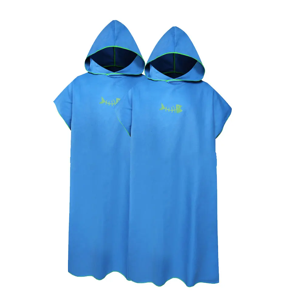 

Quick Dry Changing Towel For Adult Changing Robe Microfiber Comfy Surf Poncho Sand Beach With Hood Changing Supplies Blue
