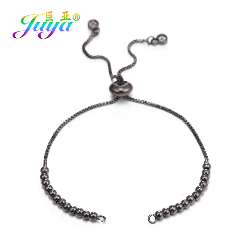 Metal Black Juya, 5 шт.,, сделай сам, медные цепи, фурнитура, ручная работа, регулируемые слайдеры, цепи для модных разъемов, очаровательные браслеты, изготовление - Цвет: Metal Black
