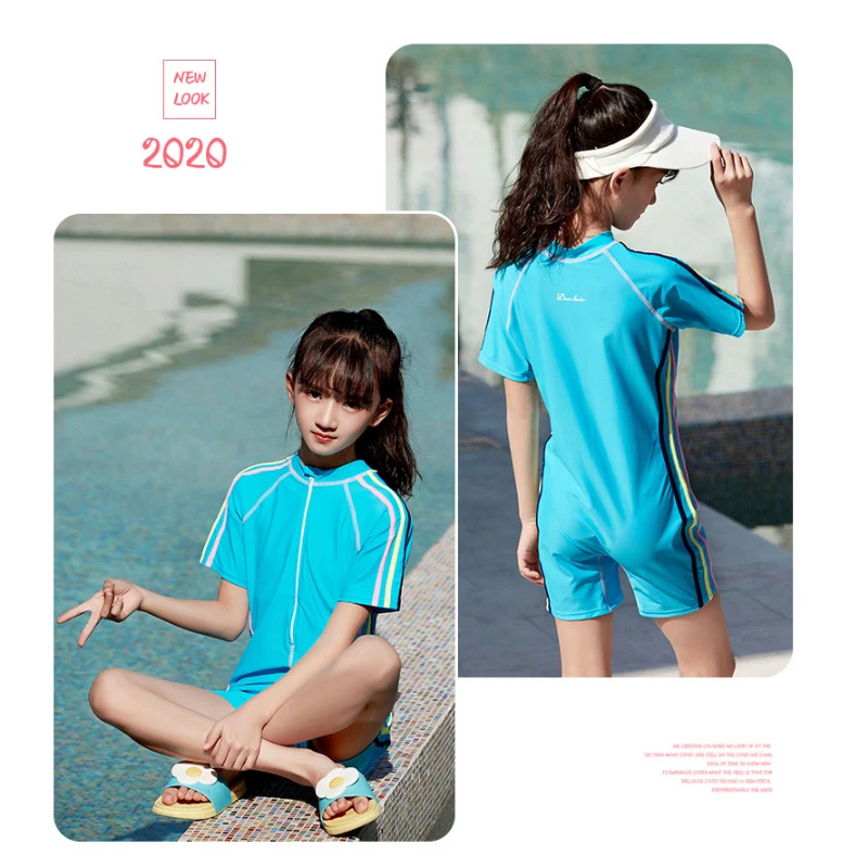 

Girl One-piece Swimsuit Student Sportwear For Swimming Class Surfing Hot Spring Bathing Suit High Quailtly Beach Swimwear 047