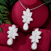 soramoore full cz new hot original dubai luxury bridal wedding 2pcs jewelry set for women necklace earrings fashion jewelry sets