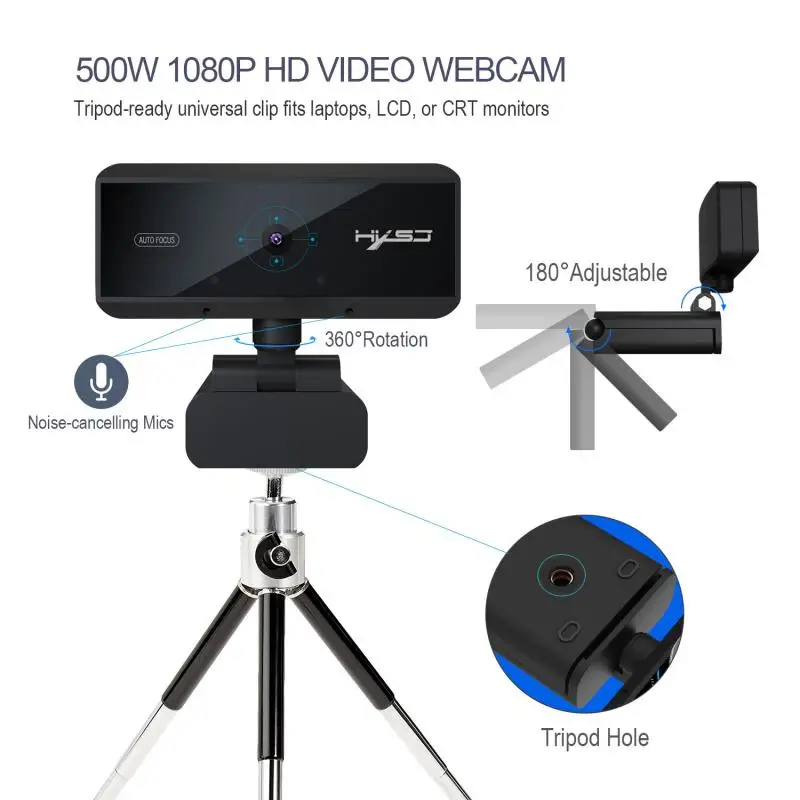 2020 Новый 1080P HD Pro веб камера Автофокус Камера с Шум микрофон функциями снижения