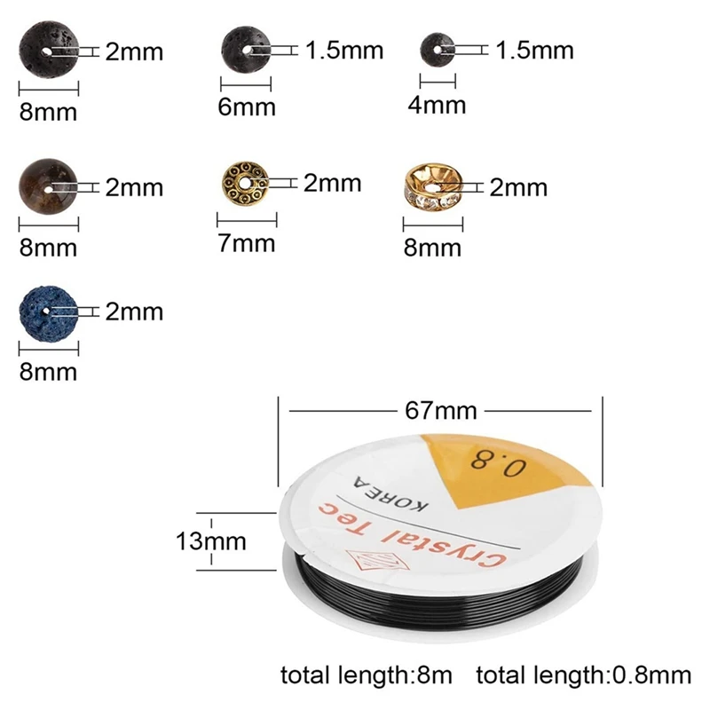 

Volcanic Stone Loose Beads Set Diy Jewelry Accessories Bracelet Necklace Earring Making