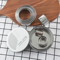 12pcset stainless steel mousse ring tart ring round mousse cake mold donut fondant cookie cookie mold baking tools accessories