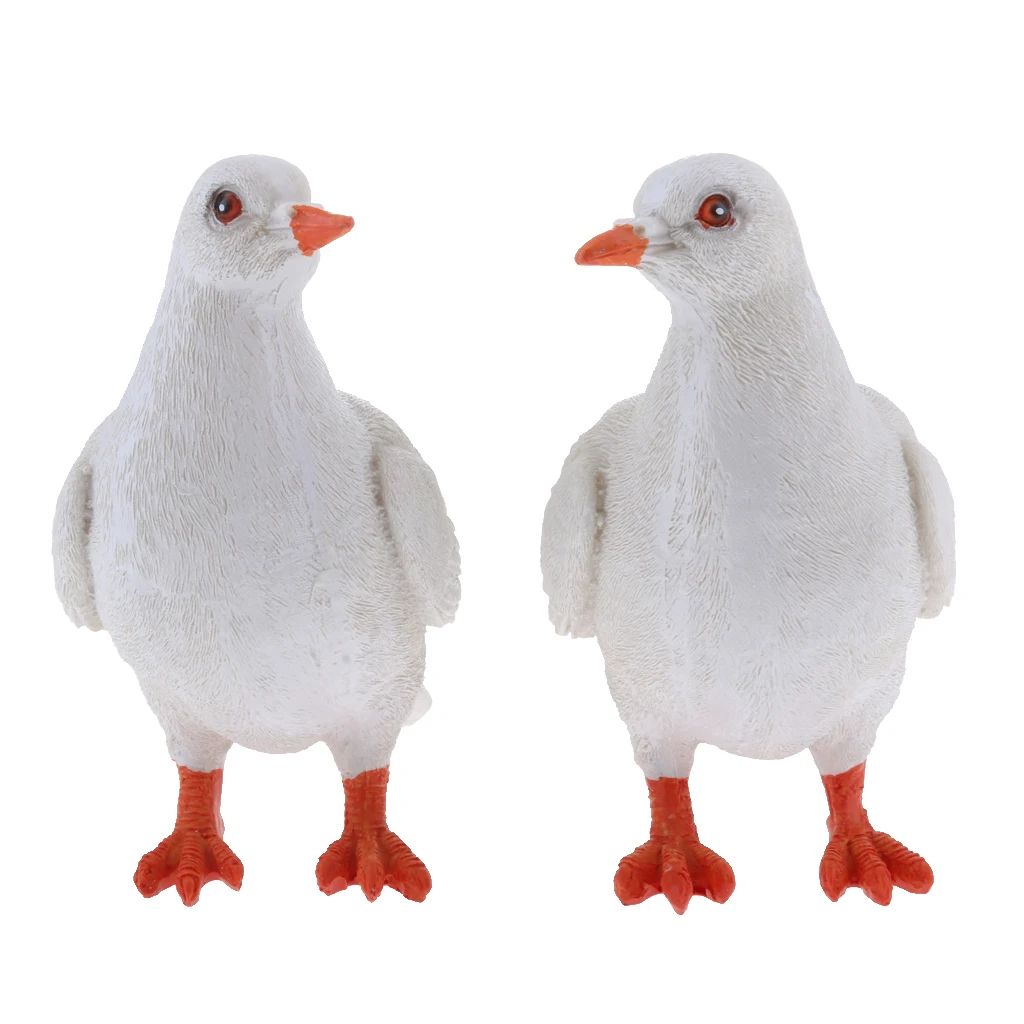 

2 Pieces / Set Realistic Pigeon Birds Animal Statue 1 Pair