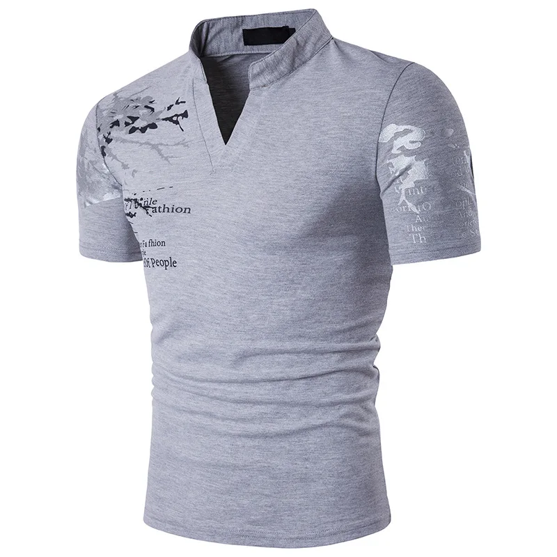 

2021 Dingshite Summe New Men's Fashion Short Leeve Stand Collar T Shirt
