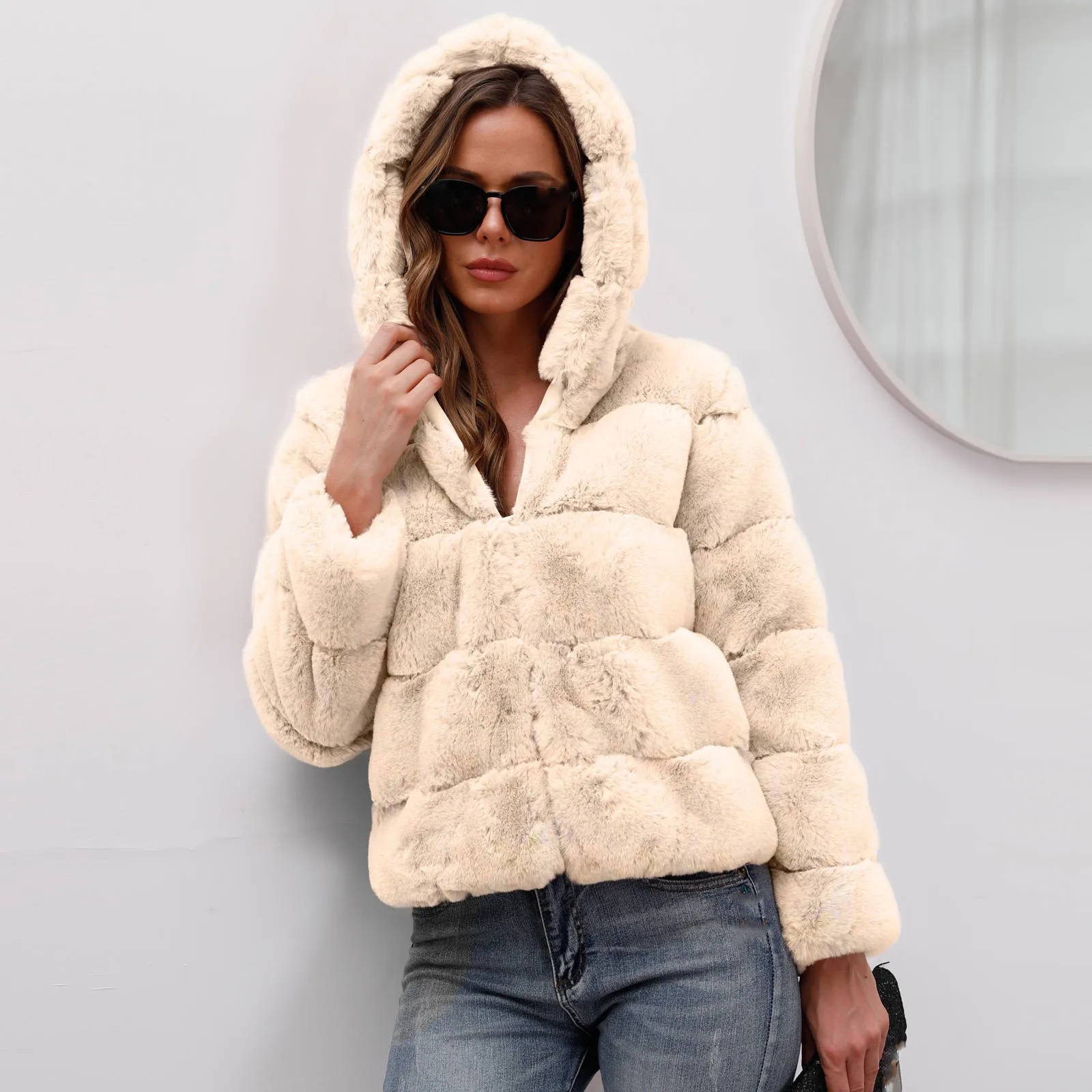 

Fashion Women's Coats Casual Long Sleeve Hooded Coats For Women Solid Color Thick Jackets For Women Female Outwear Winter Coat