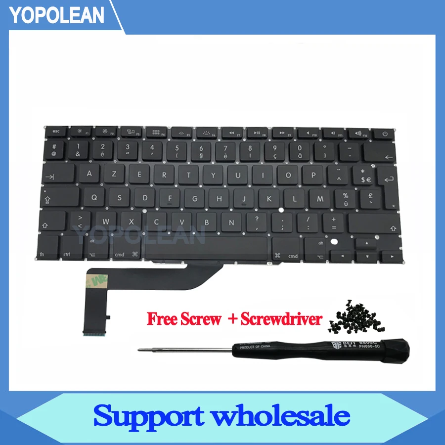 Новая AZERTY Французская клавиатура для Macbook Pro Retina 15 &quotA1398 2012 2013 2014 2015 лет|Клавиатуры