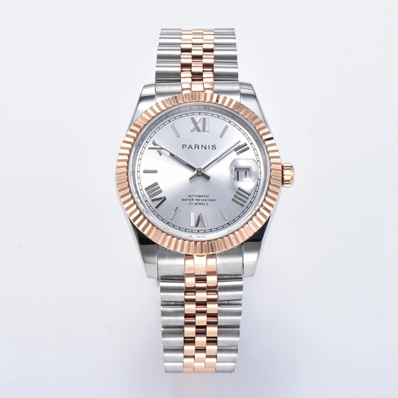 

Fashion Parnis 39.5mm White Dial Men's Watches Miyota 8215 Movement Auto Date Automatic Mechanical Men Watch