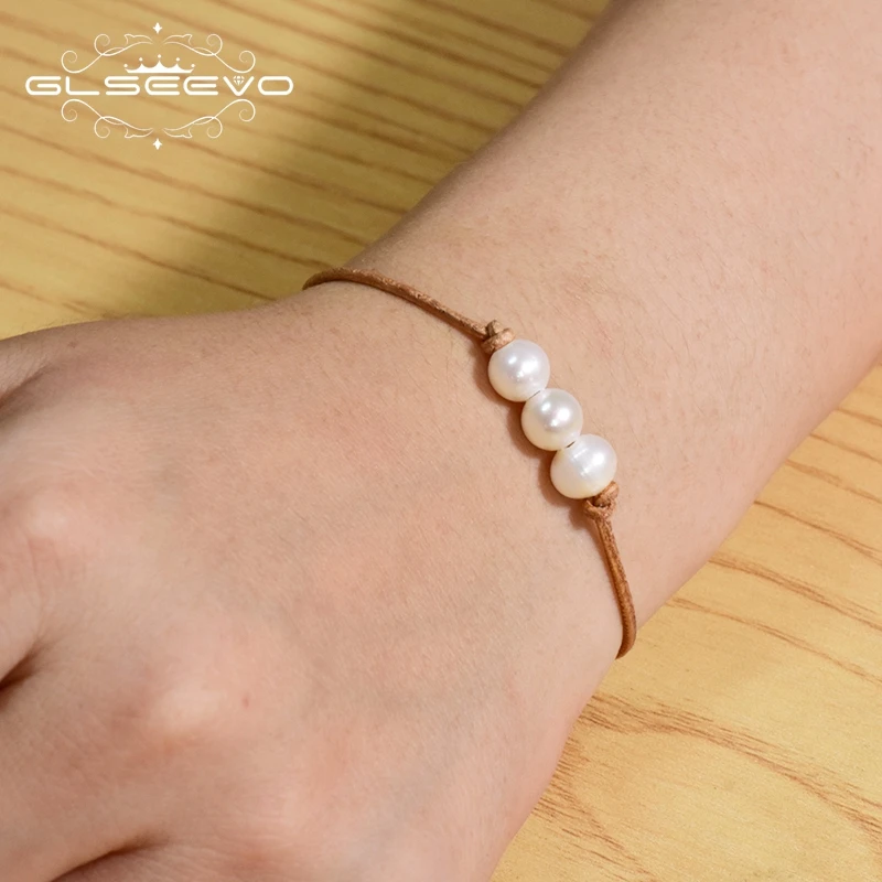 GLSEEVO оригинальный минималистский натуральный пресноводный жемчуг Воловья Кожа