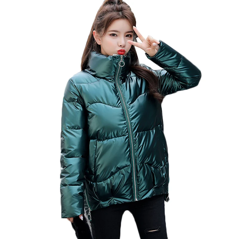 Зимняя куртка Парка женская новая блестящая пуховая хлопковая короткое зимнее