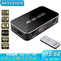 mini 4 port 4x1 hdmi switch ultra hd 4k60hz hdmi 2 0 hdcp 2 2 4 in 1 out switcher box with ir control for ps4 apple tv hdtv