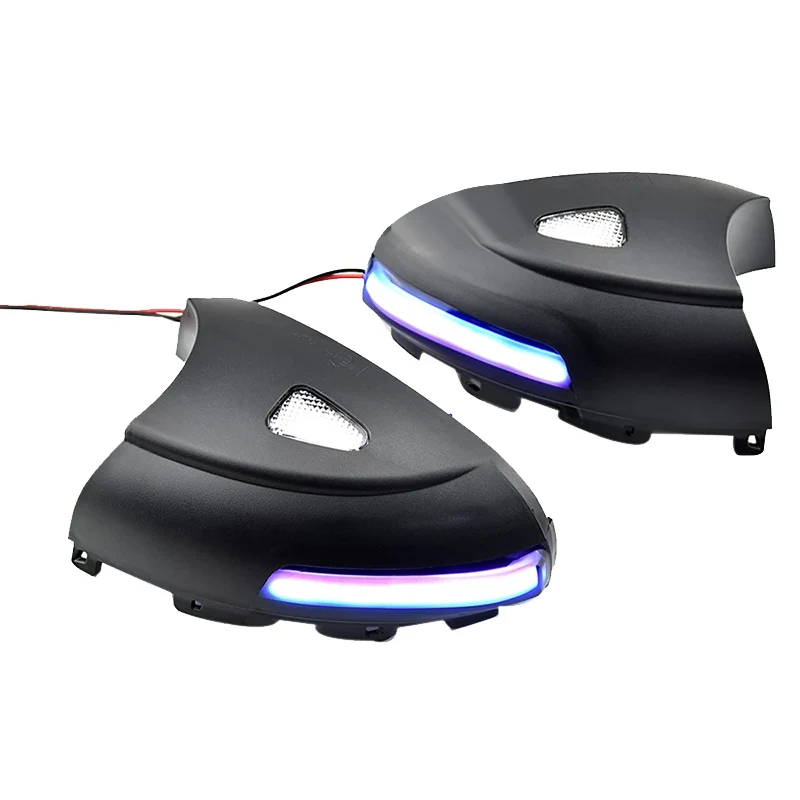 

Dynamic LED Side Rearview Light Turn Signal Light Indicator Blinker Puddle Light for Tiguan MK1 2008-2016 Bule+Yellow
