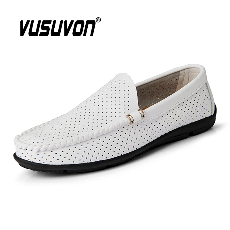 Luxury Men Casual Shoes Fashion Mens Loafers Genuine Leather 2020 Summer Moccasins Slip On Driving Flat for Male | Обувь