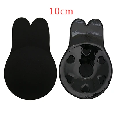 10cm black 1 пара пуш-ап невидимый бюстгальтер женский самоклеющийся силиконовый пуш-ап наклейки с девушкой Невидимый без бретелек черный бюстгальтер - Цвет: 10cm black