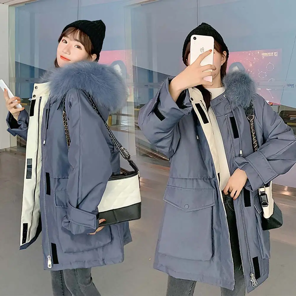 GRELLER Long Parkas 2020 New Autumn Military Winter Jackets Women Coats Thick Warm Big Fur Hooded Winter Coat Jacket Women