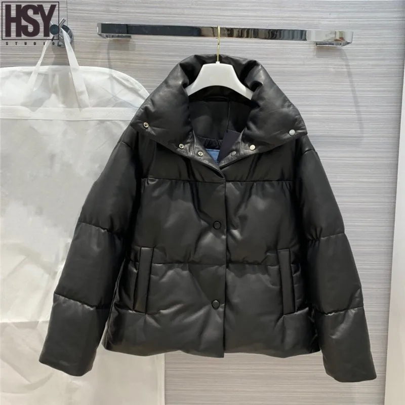 【HSY】2019 Осень Зима Новый женский пуховик 100% овчина 90 утиный пух высокий воротник
