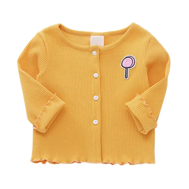 Весенне-осенняя верхняя одежда для девочек Пальто Кардиган с длинными рукавами и