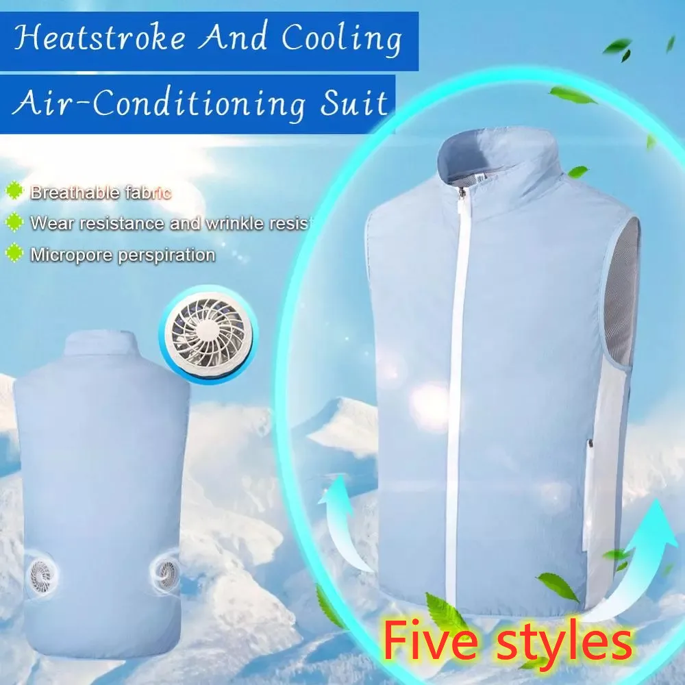 

Summer Clothing Cooling Air-conditioning Fan Vest JacketMen Women USB Smart Charging Outdoor Breathable Cool Sun protection