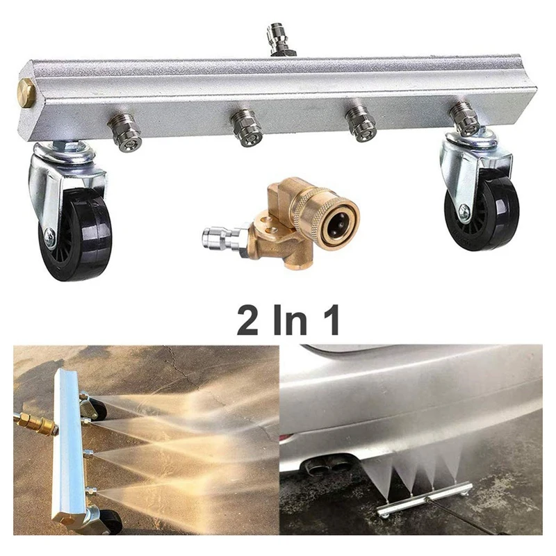 

Undercarriage Cleaner for Pressure Washer - 16 Inch Water Broom, 2 in 1 Power Washer Wand with 180 Degree Quick Connecting Pivot