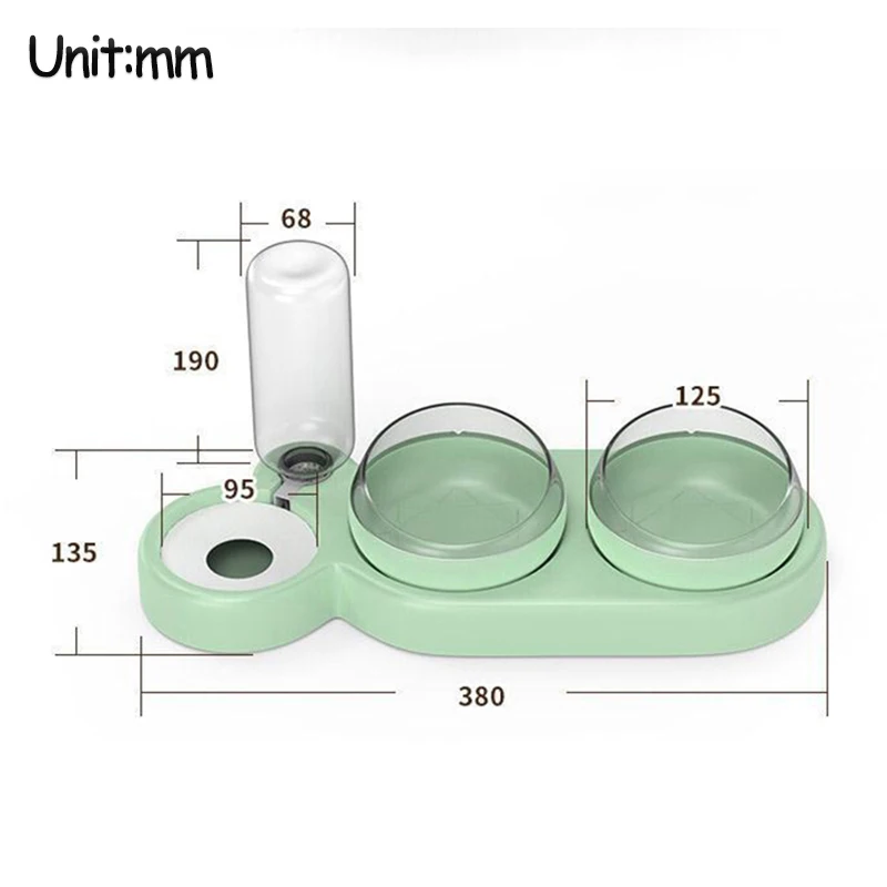 

Pet Bowl Cat Double Bowls Automatic Food Water Container Feeder Dispenser Cat Food Bowl Drinking Raised Stand Dish Cat Dog Bowl