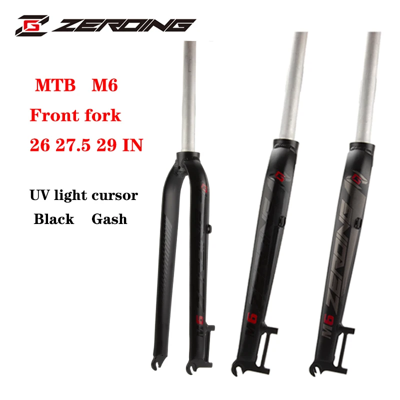 ZEROING Mountain Bike Front Fork Hard Fork Super Light Aluminum Alloy Mtb 26 27.5 29 Inch Frame M6 Bike Parts High It Rigid