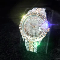 missfox iced out new watches for men rose gold and silver fashion mans watch roman numerals dial dropshipping wristwatches man