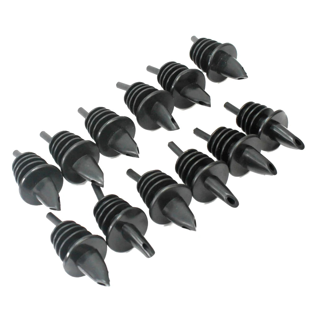 

Newly 12 Pcs New Plastic Liquor Spirit Pourer Free Flow Wine Bottle Pour Spout Stopper CLA88