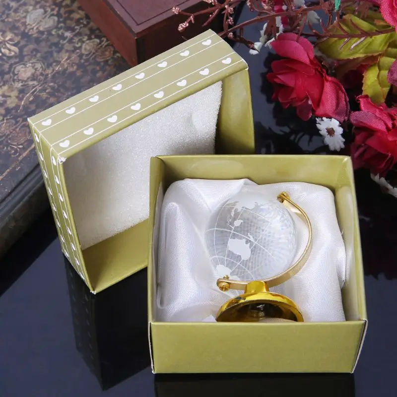 Мини Круглая земля глобус Карта мира прозрачная стеклянная подставка украшение