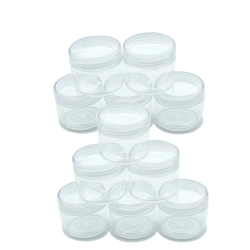 

5Pcs Lip Balm Container 2g / 3g / 5g / 10g / 15g / 20g Empty Plastic Cosmetic Jar Eye Shadow Box Transparent