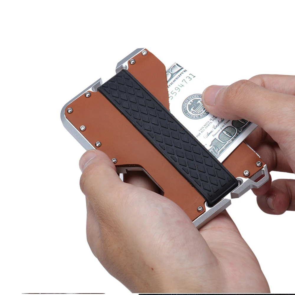 Новый дизайн алюминиевый металлический RFID-кошелек Duvence для кредитных карт