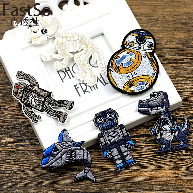 Нашивки в виде робота из Звездных Войн для одежды нашивки утюга вышивки