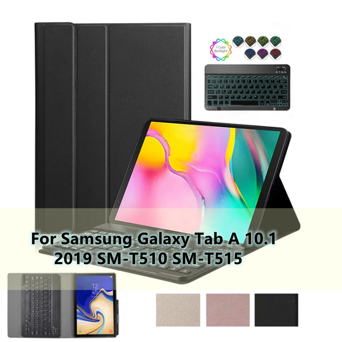 

Keyboard Case For Samsung Galaxy Tab A 10.1 2019 T510 SM-T515 SM-T510 Tablet Capa Bluetooth Backlit Keyboard Cover Case Funda