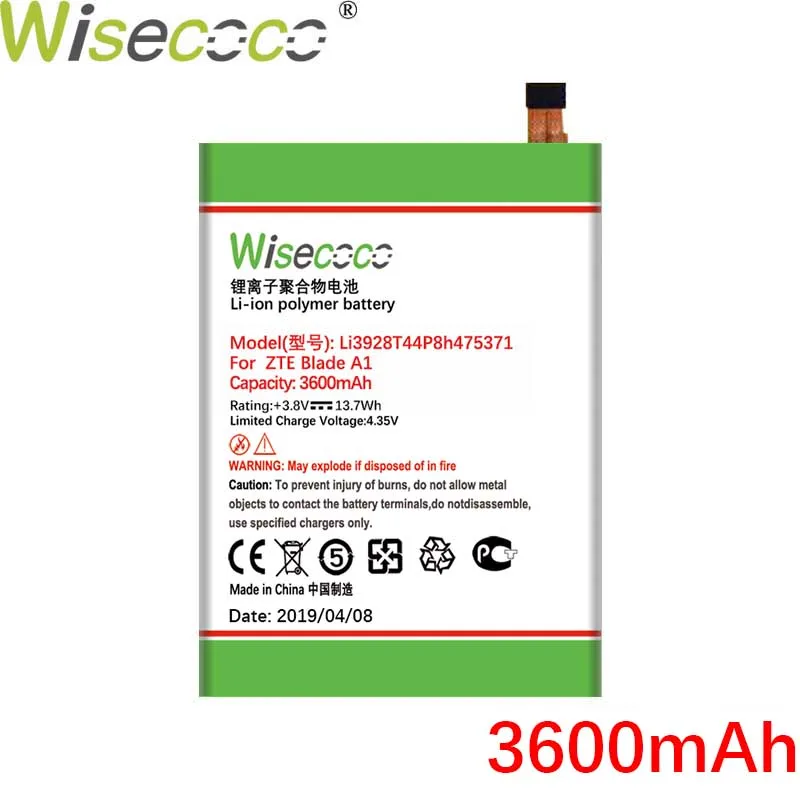 Wisecoco 3600 мАч Li3928T44p8h475371 батарея для zte Blade A1 AXON Mini B2015 C880 C880A C880S Xiaoxian 3 телефон+ номер отслеживания