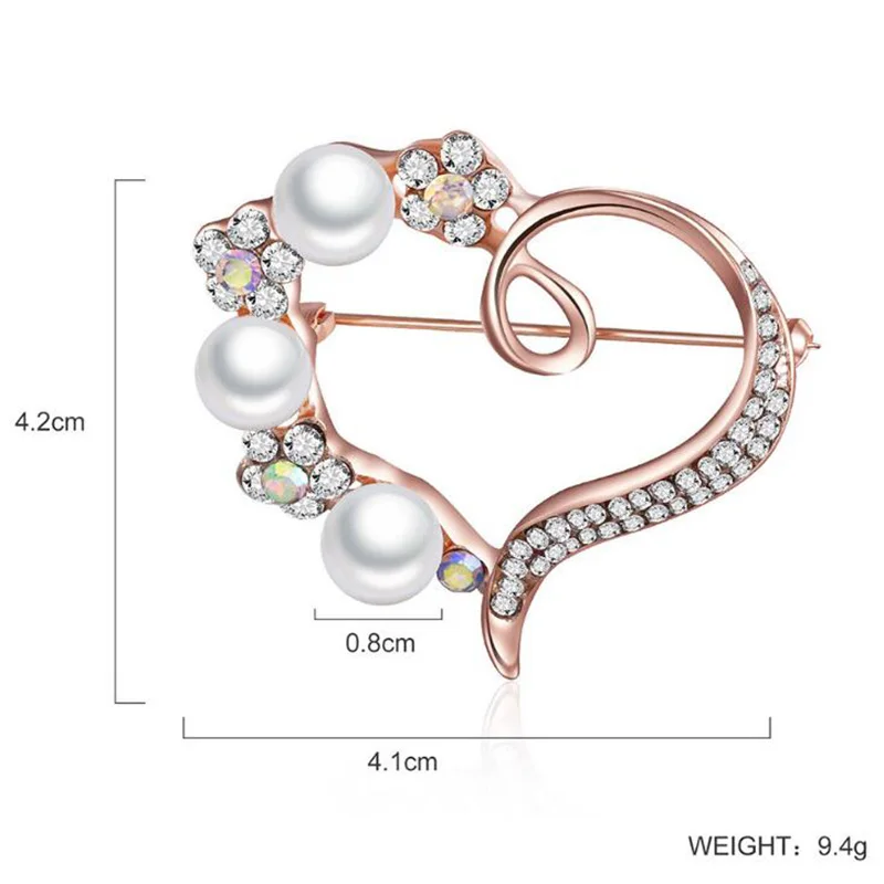 Новая Элегантная великолепная брошь в форме сердца на булавке блестящие стразы