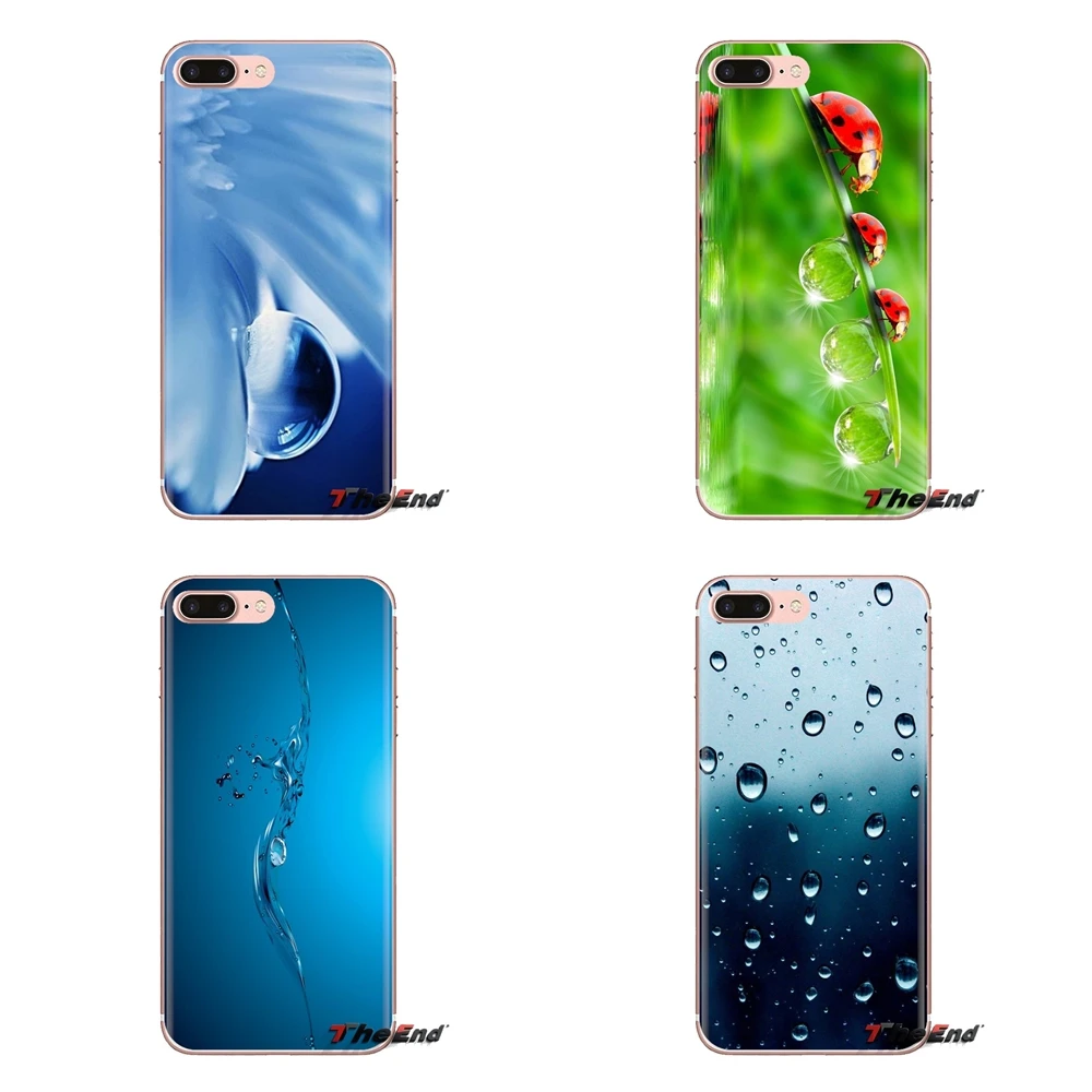 Water Droplets For Huawei G7 G8 P7 P8 P9 Lite Honor 4C 5X 5C 6X Mate 7 8 9 Y3 Y5 Y6 II 2 Pro 2017 Transparent Soft Shell Covers |