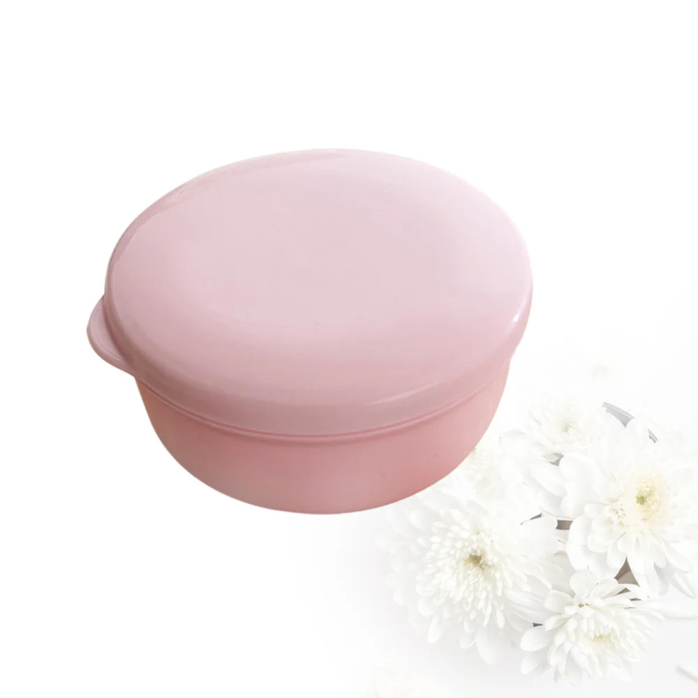 

2pcs Business Travel Soap Box Circular Soap Box with Interlayer SPA Creative Soap Case with Lid Yellow