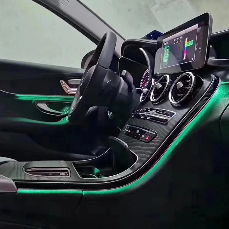 Для Mercedes-Benz, новинка c-класс GLC~ трехцветный атмосферная лампа GLA 12-градиент цвета атмосферная лампа модификации