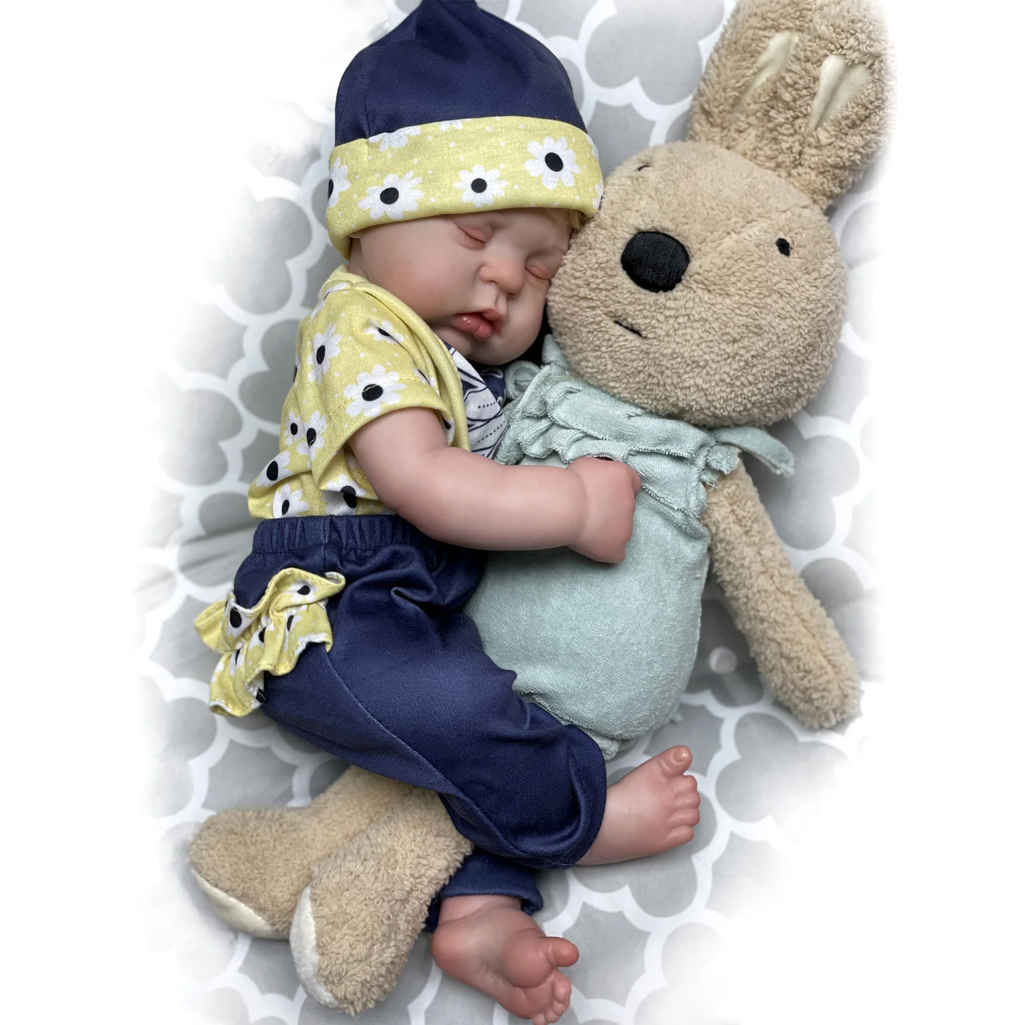 

40cm Bebe Reborn Close Eyes Full Body Soft Silicone Vinyl Newborn Baby Boy Lifelike Real Muñecas reborn Soft Touch Feeling Doll