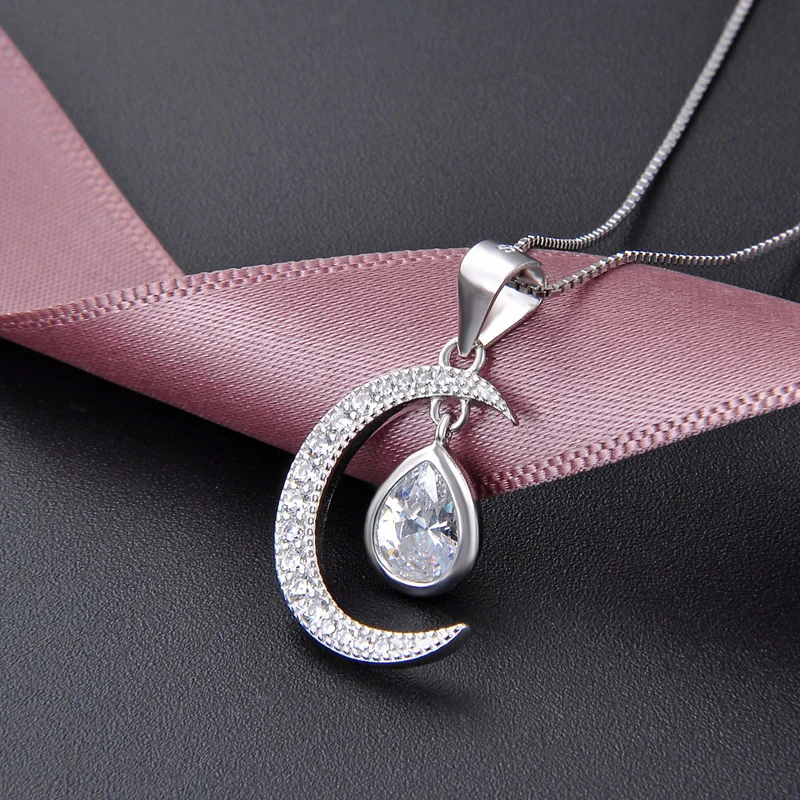 

6.5X5mm Pear Cut Zircon Pendant Necklace Fashion Solid S925 Silver Women Wedding Anniversary Pendant CHD001075